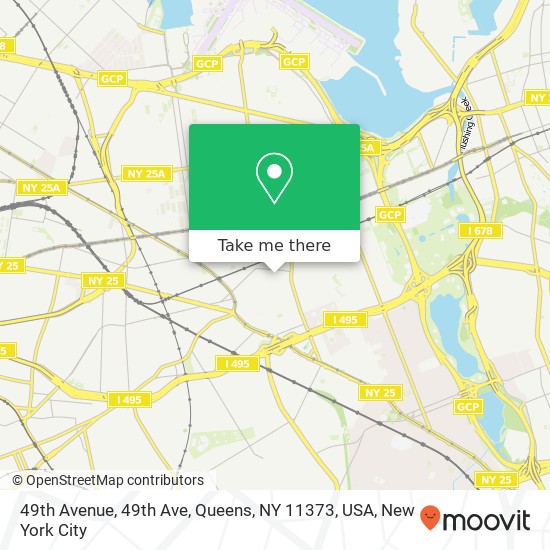 Mapa de 49th Avenue, 49th Ave, Queens, NY 11373, USA