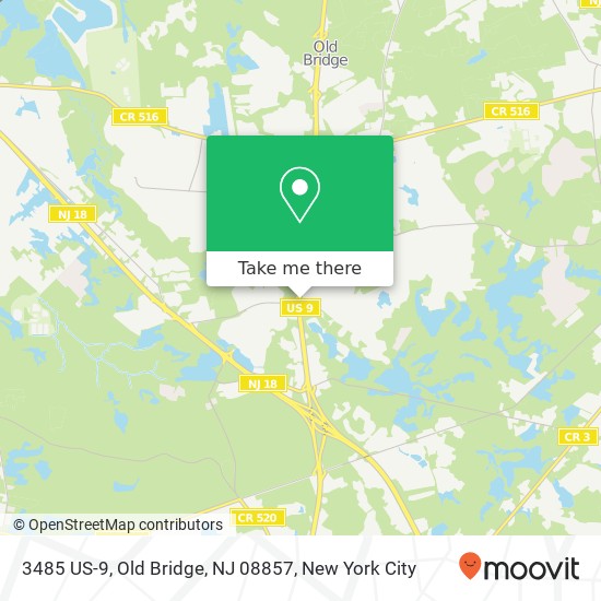 Mapa de 3485 US-9, Old Bridge, NJ 08857