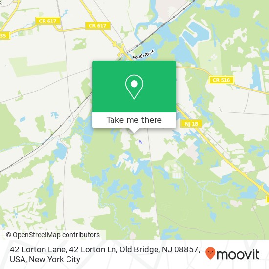 Mapa de 42 Lorton Lane, 42 Lorton Ln, Old Bridge, NJ 08857, USA