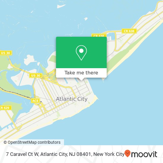 Mapa de 7 Caravel Ct W, Atlantic City, NJ 08401