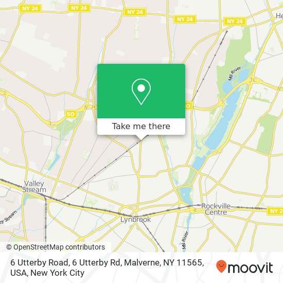 Mapa de 6 Utterby Road, 6 Utterby Rd, Malverne, NY 11565, USA