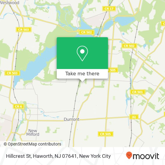 Mapa de Hillcrest St, Haworth, NJ 07641