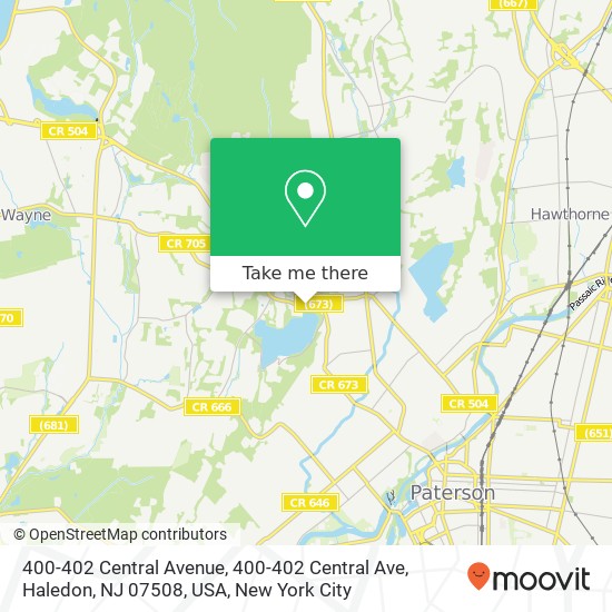 Mapa de 400-402 Central Avenue, 400-402 Central Ave, Haledon, NJ 07508, USA