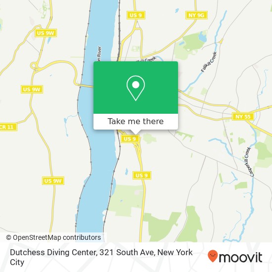 Mapa de Dutchess Diving Center, 321 South Ave