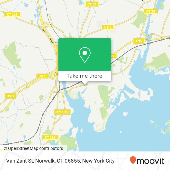 Mapa de Van Zant St, Norwalk, CT 06855