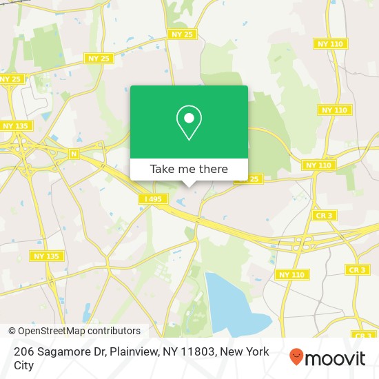 Mapa de 206 Sagamore Dr, Plainview, NY 11803