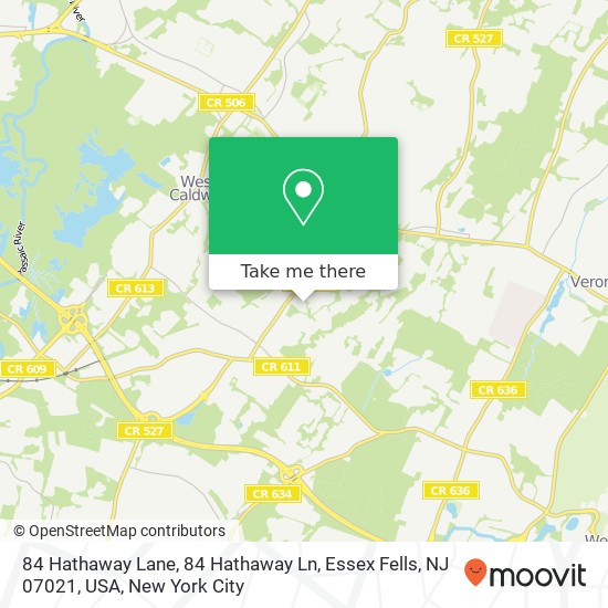 84 Hathaway Lane, 84 Hathaway Ln, Essex Fells, NJ 07021, USA map