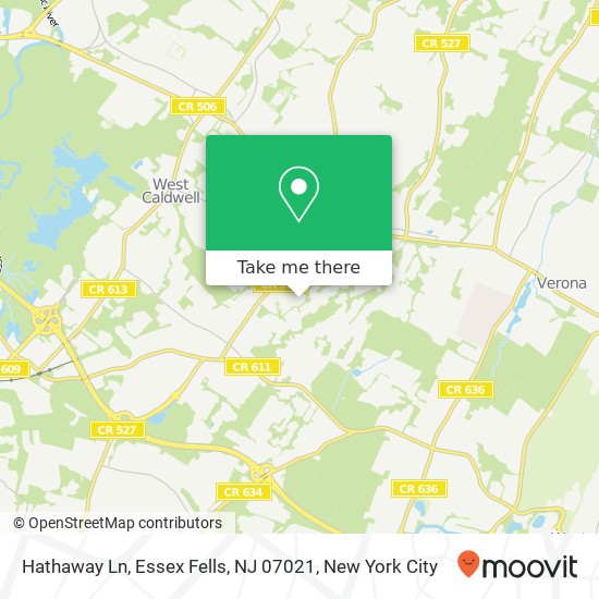 Mapa de Hathaway Ln, Essex Fells, NJ 07021