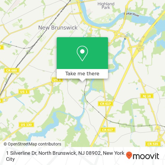 Mapa de 1 Silverline Dr, North Brunswick, NJ 08902