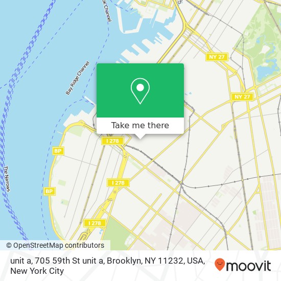 Mapa de unit a, 705 59th St unit a, Brooklyn, NY 11232, USA