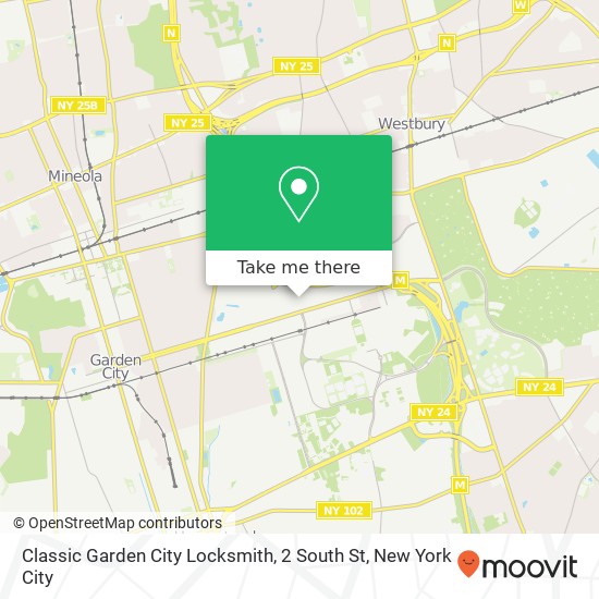 Mapa de Classic Garden City Locksmith, 2 South St