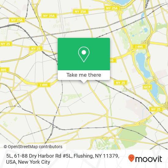 5L, 61-88 Dry Harbor Rd #5L, Flushing, NY 11379, USA map