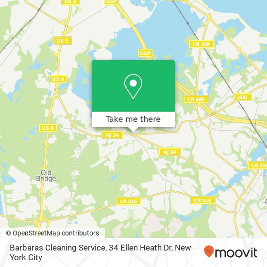 Mapa de Barbaras Cleaning Service, 34 Ellen Heath Dr
