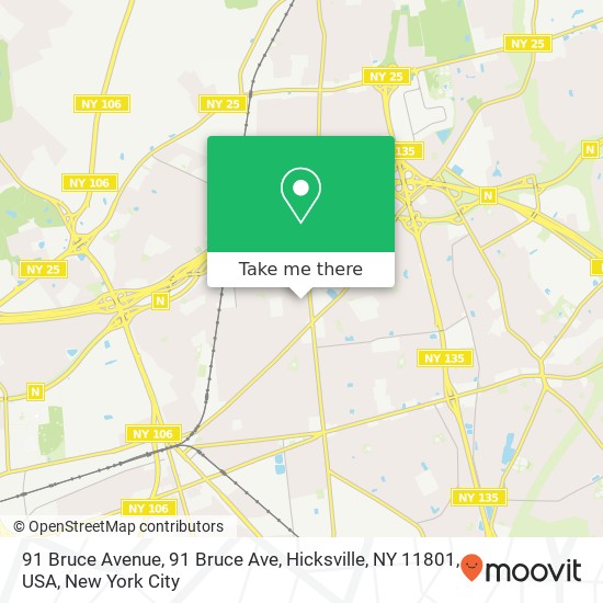 Mapa de 91 Bruce Avenue, 91 Bruce Ave, Hicksville, NY 11801, USA