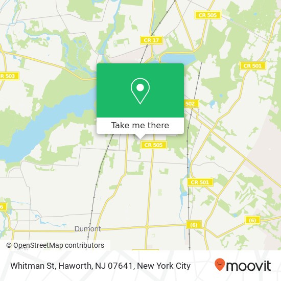 Mapa de Whitman St, Haworth, NJ 07641