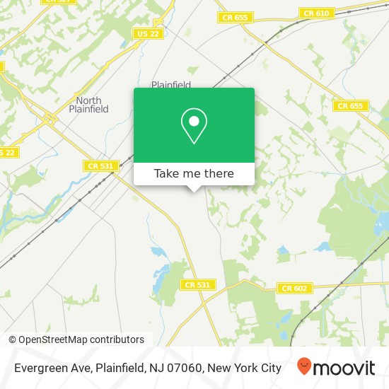 Evergreen Ave, Plainfield, NJ 07060 map