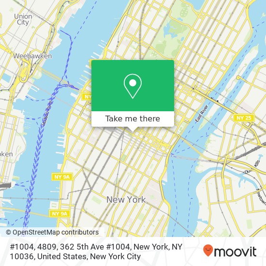 Mapa de #1004, 4809, 362 5th Ave #1004, New York, NY 10036, United States