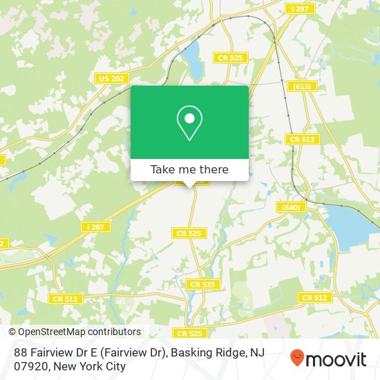 Mapa de 88 Fairview Dr E (Fairview Dr), Basking Ridge, NJ 07920