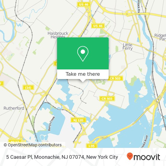 Mapa de 5 Caesar Pl, Moonachie, NJ 07074