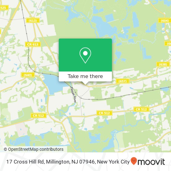 Mapa de 17 Cross Hill Rd, Millington, NJ 07946