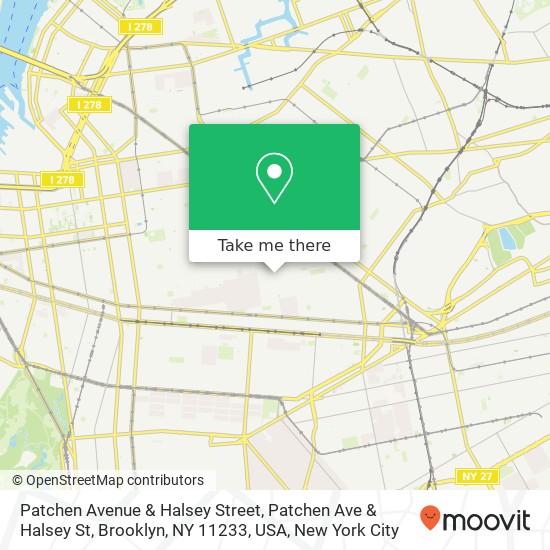 Patchen Avenue & Halsey Street, Patchen Ave & Halsey St, Brooklyn, NY 11233, USA map