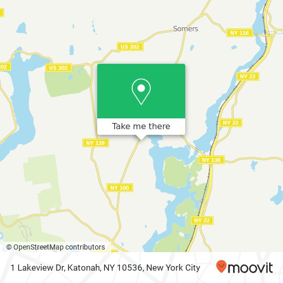 Mapa de 1 Lakeview Dr, Katonah, NY 10536