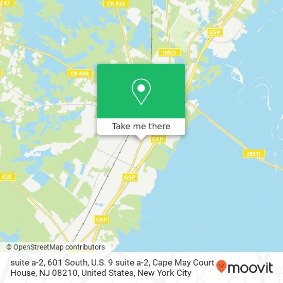 Mapa de suite a-2, 601 South, U.S. 9 suite a-2, Cape May Court House, NJ 08210, United States