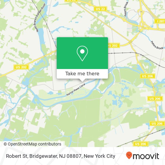 Mapa de Robert St, Bridgewater, NJ 08807