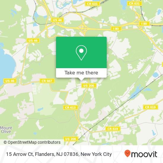 Mapa de 15 Arrow Ct, Flanders, NJ 07836