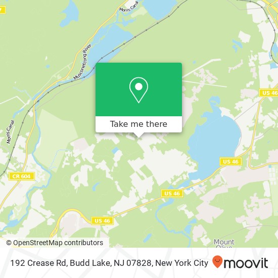 Mapa de 192 Crease Rd, Budd Lake, NJ 07828