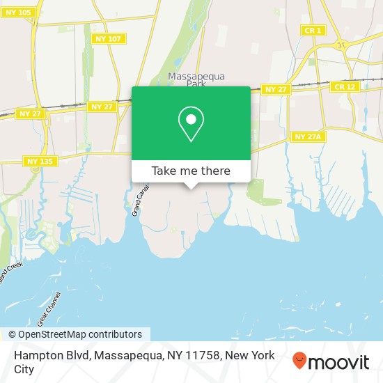 Mapa de Hampton Blvd, Massapequa, NY 11758