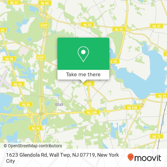 Mapa de 1623 Glendola Rd, Wall Twp, NJ 07719