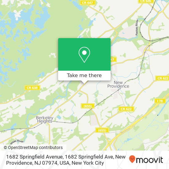 Mapa de 1682 Springfield Avenue, 1682 Springfield Ave, New Providence, NJ 07974, USA