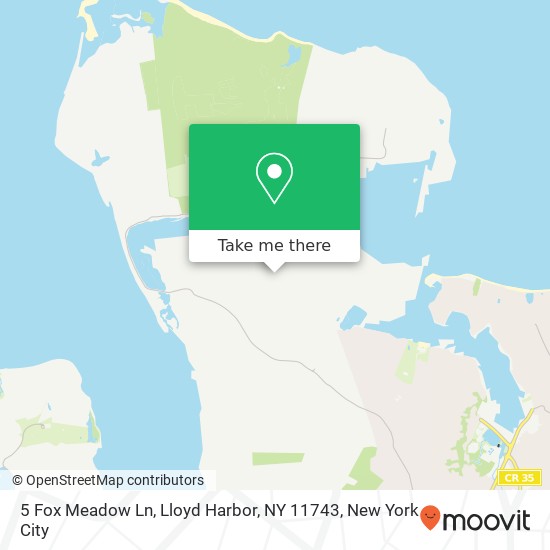 Mapa de 5 Fox Meadow Ln, Lloyd Harbor, NY 11743