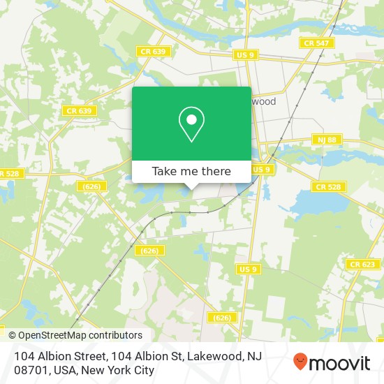 104 Albion Street, 104 Albion St, Lakewood, NJ 08701, USA map