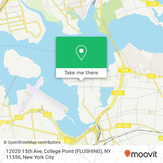 Mapa de 12020 15th Ave, College Point (FLUSHING), NY 11356