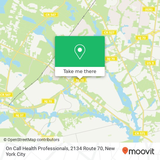 On Call Health Professionals, 2134 Route 70 map