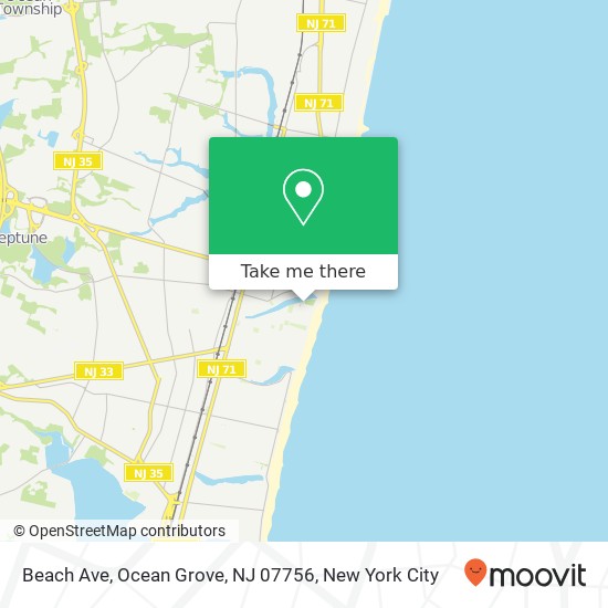 Mapa de Beach Ave, Ocean Grove, NJ 07756