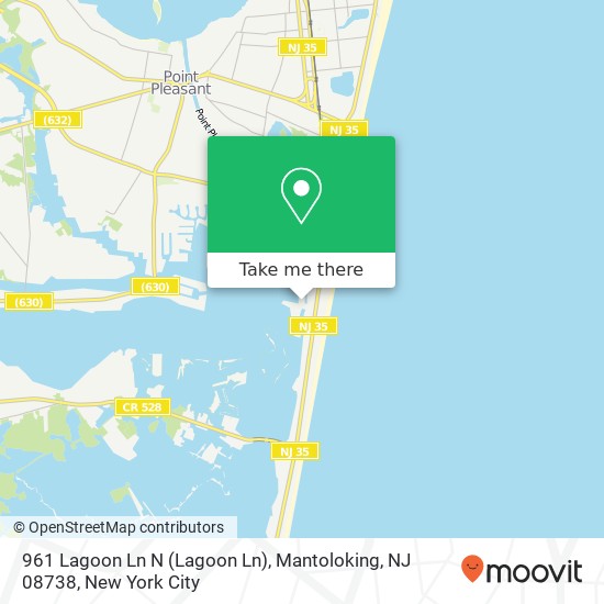 Mapa de 961 Lagoon Ln N (Lagoon Ln), Mantoloking, NJ 08738