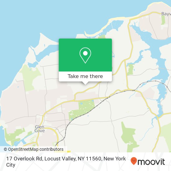 Mapa de 17 Overlook Rd, Locust Valley, NY 11560