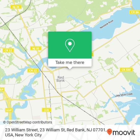 23 William Street, 23 William St, Red Bank, NJ 07701, USA map