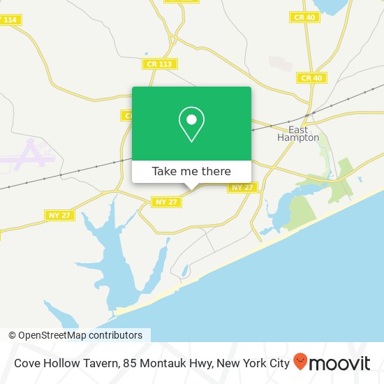 Mapa de Cove Hollow Tavern, 85 Montauk Hwy