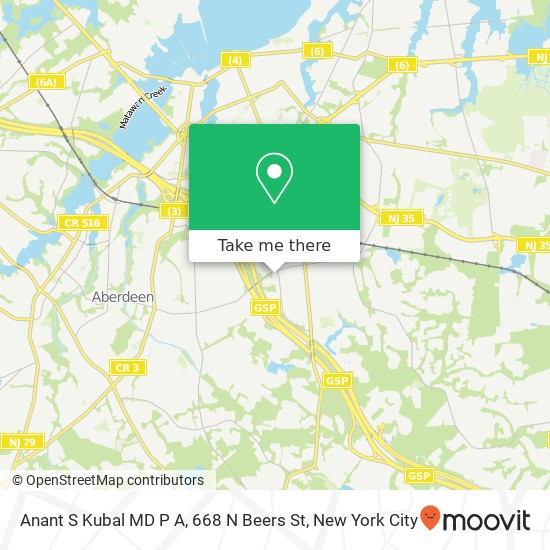 Mapa de Anant S Kubal MD P A, 668 N Beers St