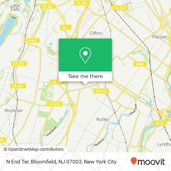 N End Ter, Bloomfield, NJ 07003 map