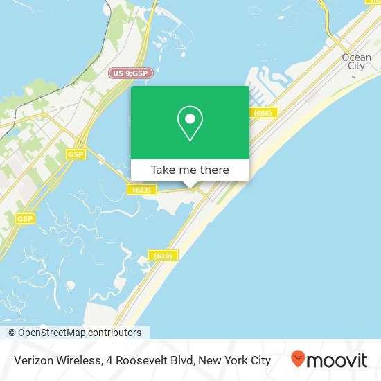 Mapa de Verizon Wireless, 4 Roosevelt Blvd
