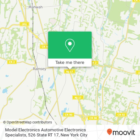 Mapa de Model Electronics Automotive Electronics Specialists, 526 State RT 17