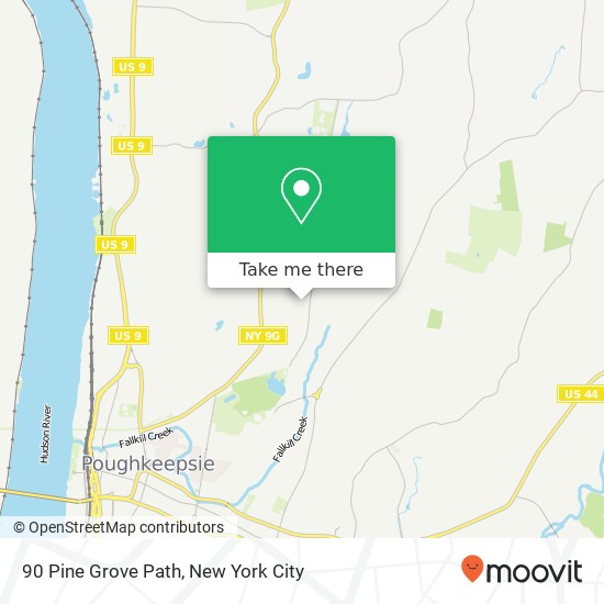Mapa de 90 Pine Grove Path, Poughkeepsie, NY 12601