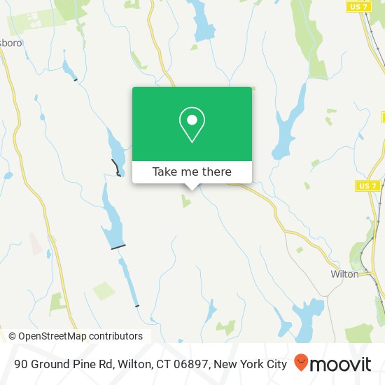 Mapa de 90 Ground Pine Rd, Wilton, CT 06897