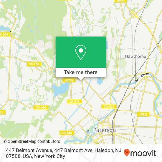 447 Belmont Avenue, 447 Belmont Ave, Haledon, NJ 07508, USA map