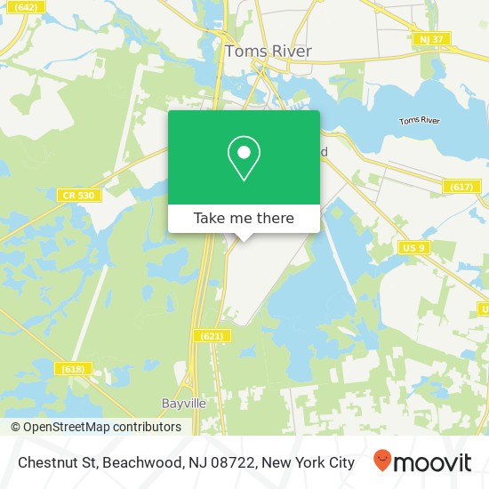 Mapa de Chestnut St, Beachwood, NJ 08722